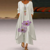 Robe maxi - élégante robe pour femmes avec poches et broderies florales