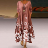 Robe maxi - élégante robe pour femmes avec poches et broderies florales