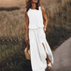 Robe maxi - élégante robe sans manches avec fentes latérales