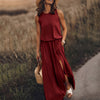 Robe maxi - élégante robe sans manches avec fentes latérales