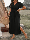 Robe maxi enveloppante - robe d'été sophistiquée pour femmes avec fente sur le côté
