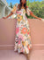 Robe maxi fleurie - élégante robe blanche pour femmes
