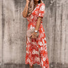 Robe maxi florale - élégante robe d'été pour femmes avec fente latérale