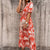 Robe maxi florale - élégante robe d'été pour femmes avec fente latérale