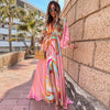 Robe maxi - robe d'été élégante pour femmes avec des motifs éclatants