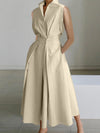 Robe midi a-ligne - robe sans manches chic et tailleur pour femmes
