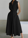 Robe midi a-ligne - robe sans manches chic et tailleur pour femmes