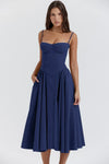 Robe midi a-line - élégante robe sans manches pour femmes