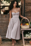 Robe midi a-line - élégante robe sans manches pour femmes