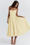 Robe midi a-line - élégante robe sans manches pour femmes
