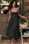 Robe midi a-line - élégante robe sans manches pour femmes