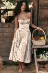 Robe midi a-line - élégante robe sans manches pour femmes
