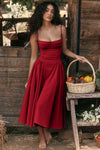 Robe midi a-line - élégante robe sans manches pour femmes