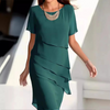 Robe midi élégante - robe superposée en chiffon pour femmes