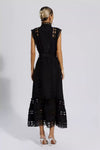 Robe midi en dentelle noire - élégance féminine
