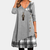 Robe midi femme - tunique asymétrique à carreaux élégante