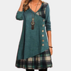 Robe midi femme - tunique asymétrique à carreaux élégante