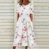Robe midi fleurie - magnifique robe blanche avec poches pour femmes