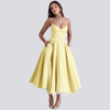 Robe midi florale - robe féminine à imprimé botanique avec corsage ajusté