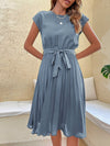 Robe midi plissée - élégante robe d'été pour femmes