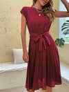 Robe midi plissée - élégante robe d'été pour femmes