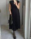 Robe midi plissée sans manches - élégance décontractée pour femmes
