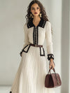 Robe midi tricotée - une élégance intemporelle avec ceinture