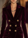 Robe mini blazer femme en velours rouge ankola - élégance assurée