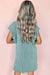 Robe mini côtelée - robe bleue clair avec manches volantes