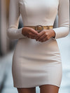 Robe mini élégante à col mandarin avec ceinture - chic pour femmes