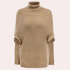 Robe poncho tricotée oversize en kaki - style chic pour dames