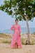 Robe portefeuille - fleurie rose pour femmes
