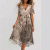Robe portefeuille florale pour femmes - une tenue charmante à mi-mollet