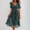 Robe portefeuille florale pour femmes - une tenue charmante à mi-mollet