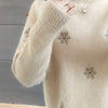 Robe pull en maille à manches longues pour femmes - avec broderies délicates