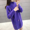 Robe pull en maille à manches longues pour femmes - avec broderies délicates
