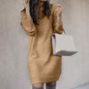Robe pull tricotée - élégante robe à col roulé pour femmes