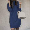 Robe pull tricotée - élégante robe à col roulé pour femmes