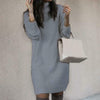 Robe pull tricotée - élégante robe à col roulé pour femmes