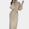 Robe pull tricotée - élégante robe pour femmes avec détails boutons