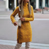 Robe tricotée à col montant - robe pull élégante pour femmes