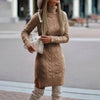 Robe tricotée à col montant - robe pull élégante pour femmes