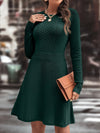 Robe tricotée chic - robe longue à manches longues marron foncé pour femmes
