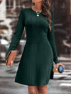 Robe tricotée chic - robe longue à manches longues marron foncé pour femmes