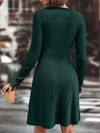Robe tricotée chic - robe longue à manches longues marron foncé pour femmes