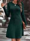 Robe tricotée chic - robe longue à manches longues marron foncé pour femmes