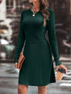 Robe tricotée chic - robe longue à manches longues marron foncé pour femmes