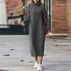 Robe tricotée - élégant pull long pour femmes