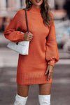 Robe tricotée - élégante robe pull à col montant pour femmes