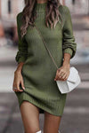 Robe tricotée - élégante robe pull à col montant pour femmes